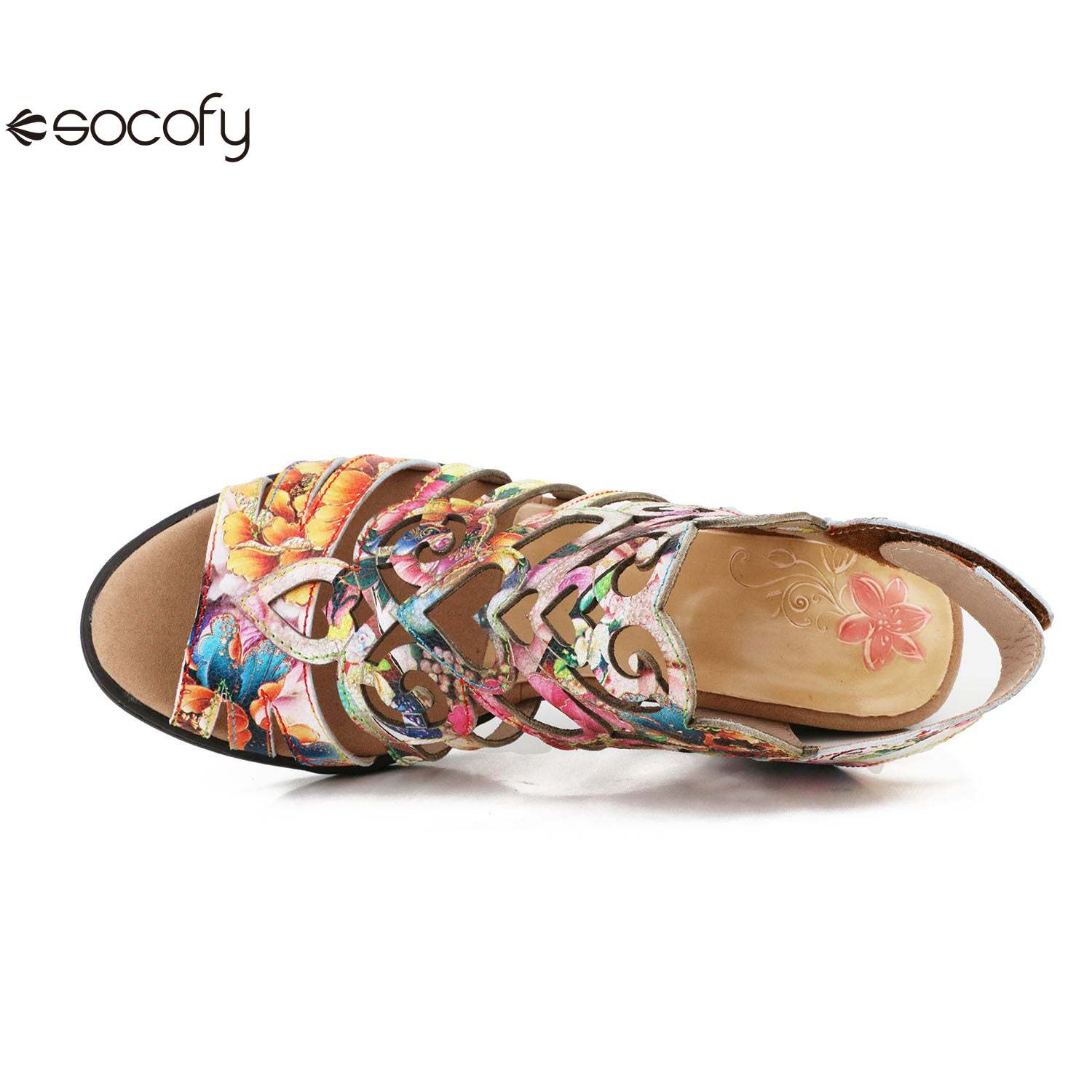 Socofy Vicconfy Summer Slim High Heel Sheepskin Women's Fashion Sandals