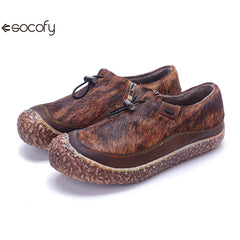 Socofy Vicconfy Genuine Leather Retro Comfort Casual Loafers