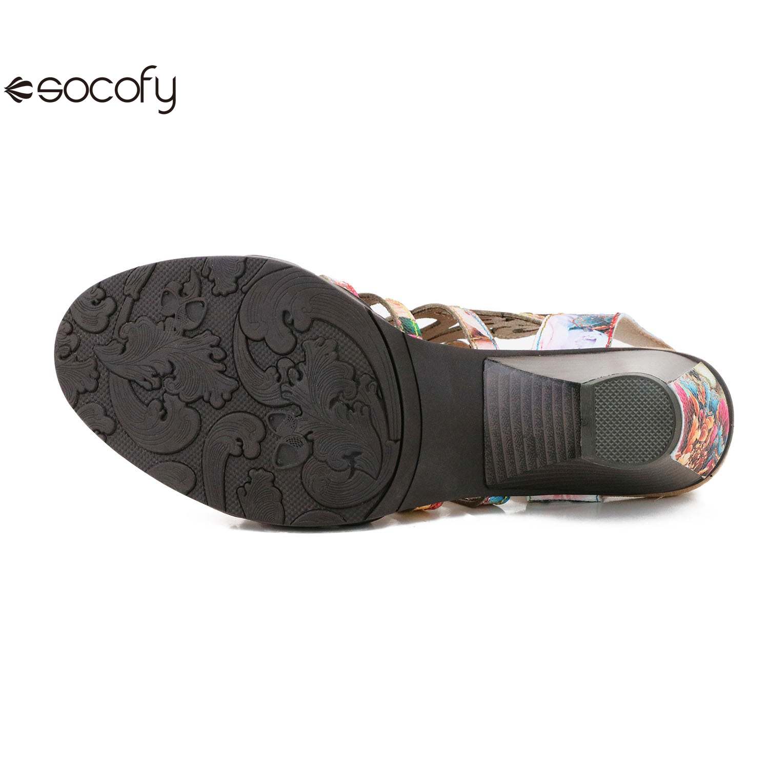 Socofy Vicconfy Summer Slim High Heel Sheepskin Women's Fashion Sandals