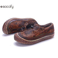 Socofy Vicconfy Genuine Leather Retro Comfort Casual Loafers