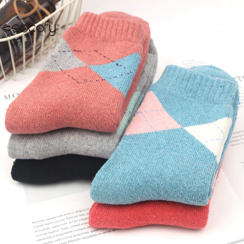 Socofy Vicconfy Thickened warm ethnic style retro wool socks