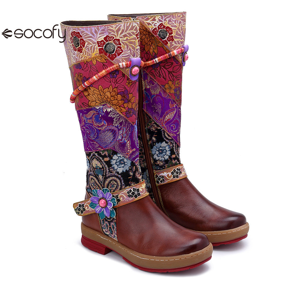 Socofy Vicconfy Vintage Tall Warm Boots