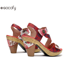 Socofy Vicconfy Vintage Rose Women's Shoes Sandals