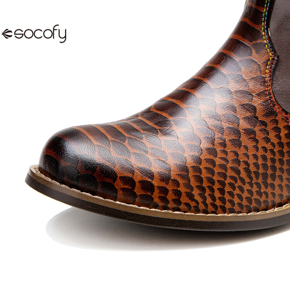 Socofy Autumn Winter Guitar Bass Instrument Women's Boots