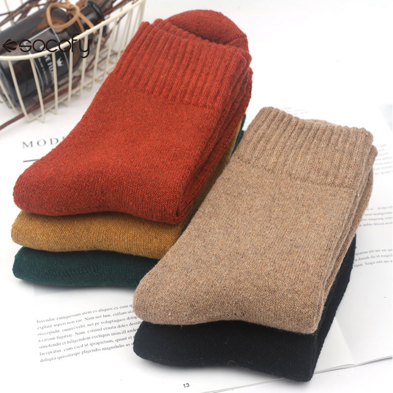 Socofy Vicconfy Thickened warm ethnic style retro wool socks