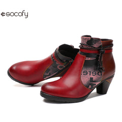 Socofy Vicconfy Head Cowhide Handmade Boots