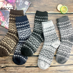 Socofy Vicconfy Winter Vintage Thickened Warm Ethnic Wool Socks