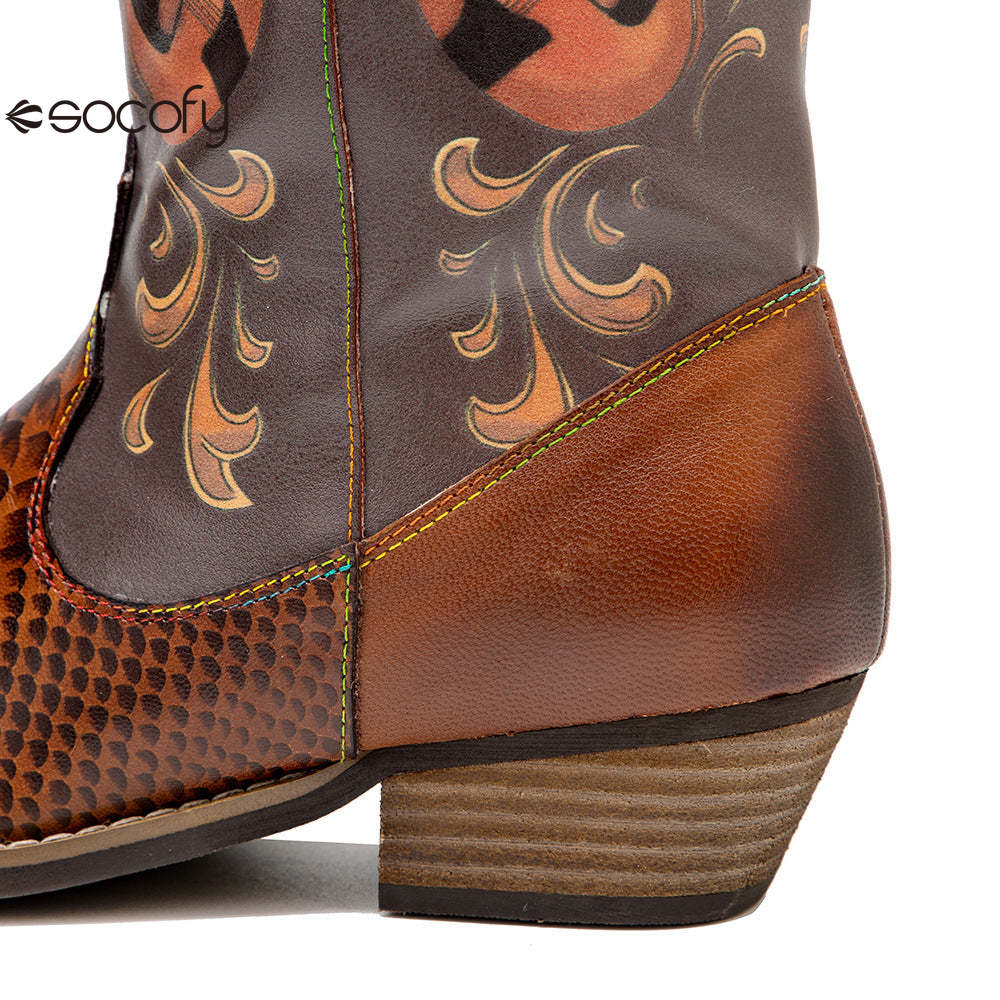 Socofy Autumn Winter Guitar Bass Instrument Women's Boots