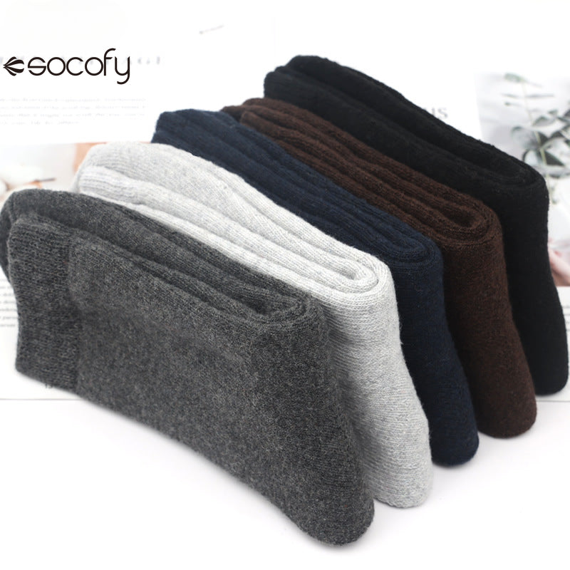 Socofy Vicconfy Thickened warm ethnic style retro wool socks