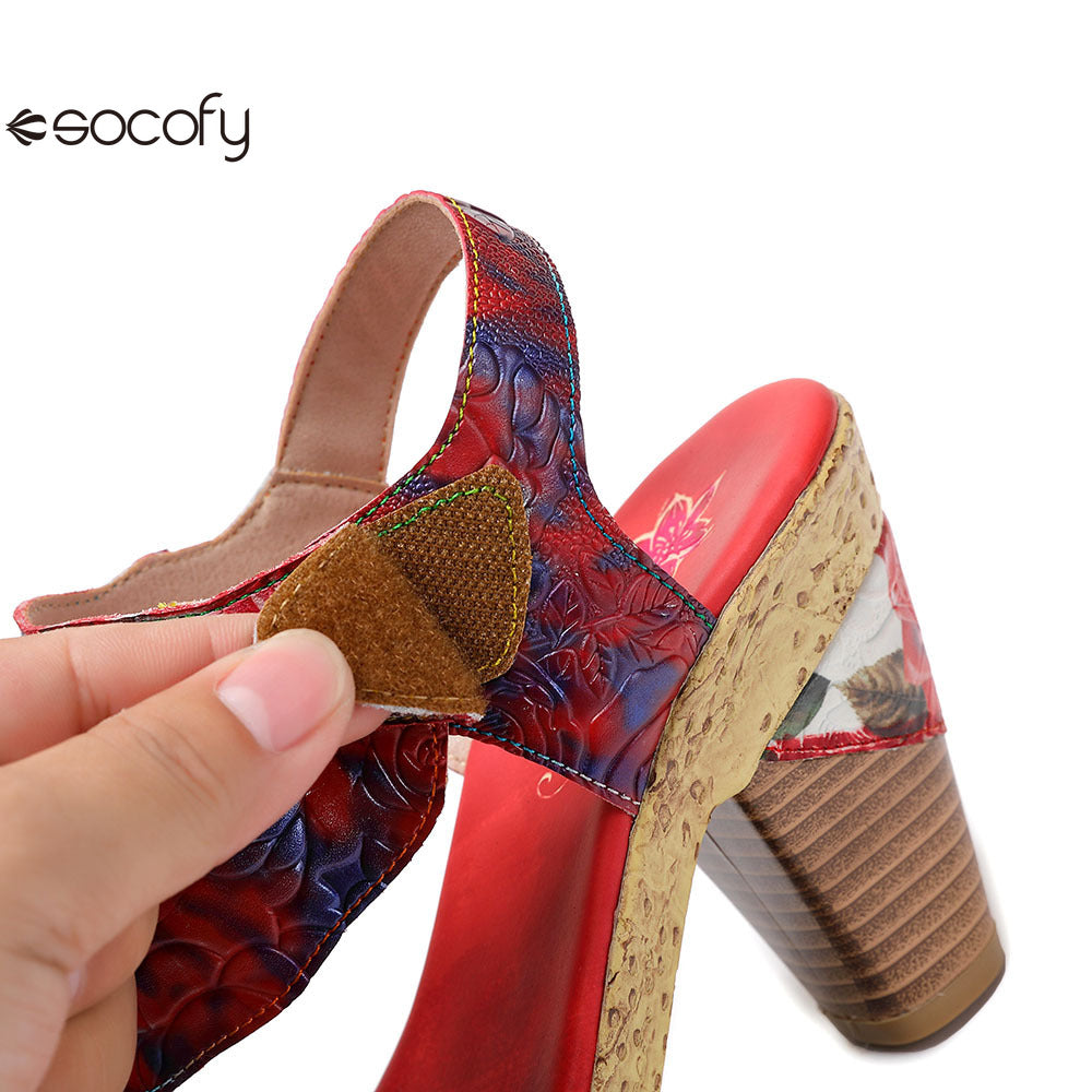 Socofy Vicconfy Vintage Rose Women's Shoes Sandals