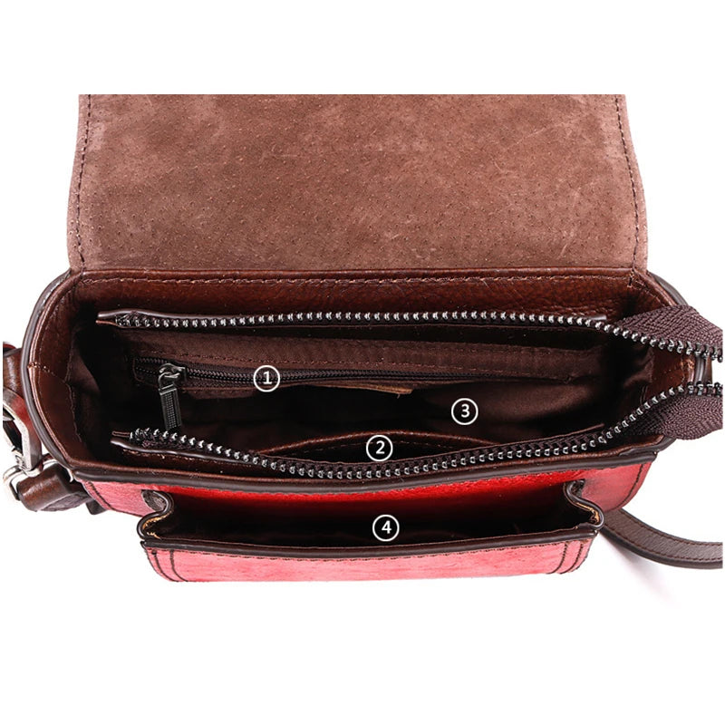 Socofy Shoulder Bags For Female Luxury Genuine Leather Handbag Vintage Woman Saddle Crossbody Bag