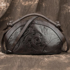 Socofy Retro Women Bag New Handmade Shoulder Bags For Women Luxury Genuine Leather Handbag Ladies Vintage Embossed Bag Female