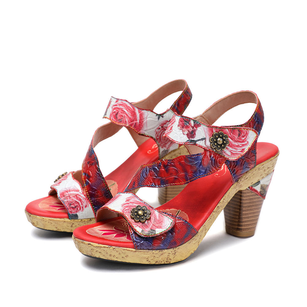 Socofy Vicconfy Vintage Rose Women's Shoes Sandals