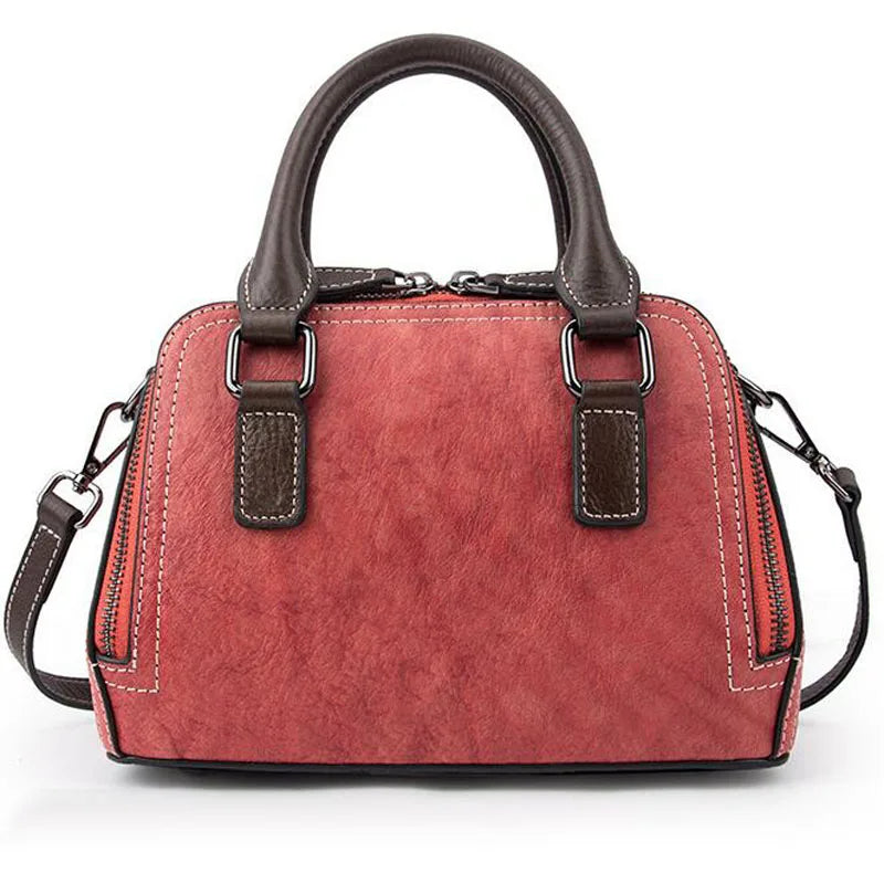 Socofy Floral Embossed Genuine Leather Shoulder Bag For Ladies