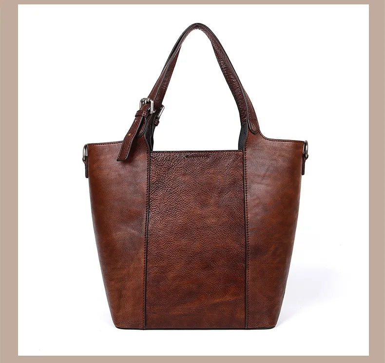 Socofy Vintage Style Luxury Handbags Genuine Cowhide Handmade Embossing Women's Shoulder Bags