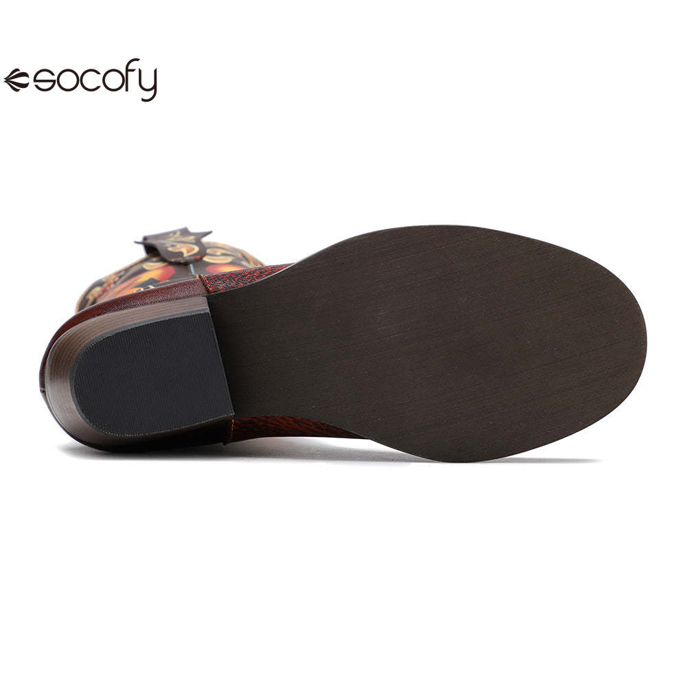 Socofy Autumn Winter Guitar Bass Instrument Women's Boots