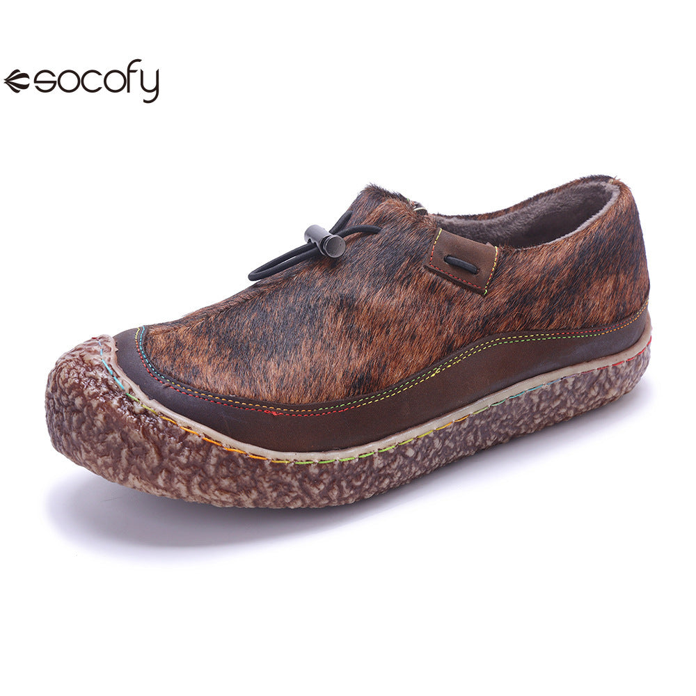 Socofy Vicconfy Genuine Leather Retro Comfort Casual Loafers