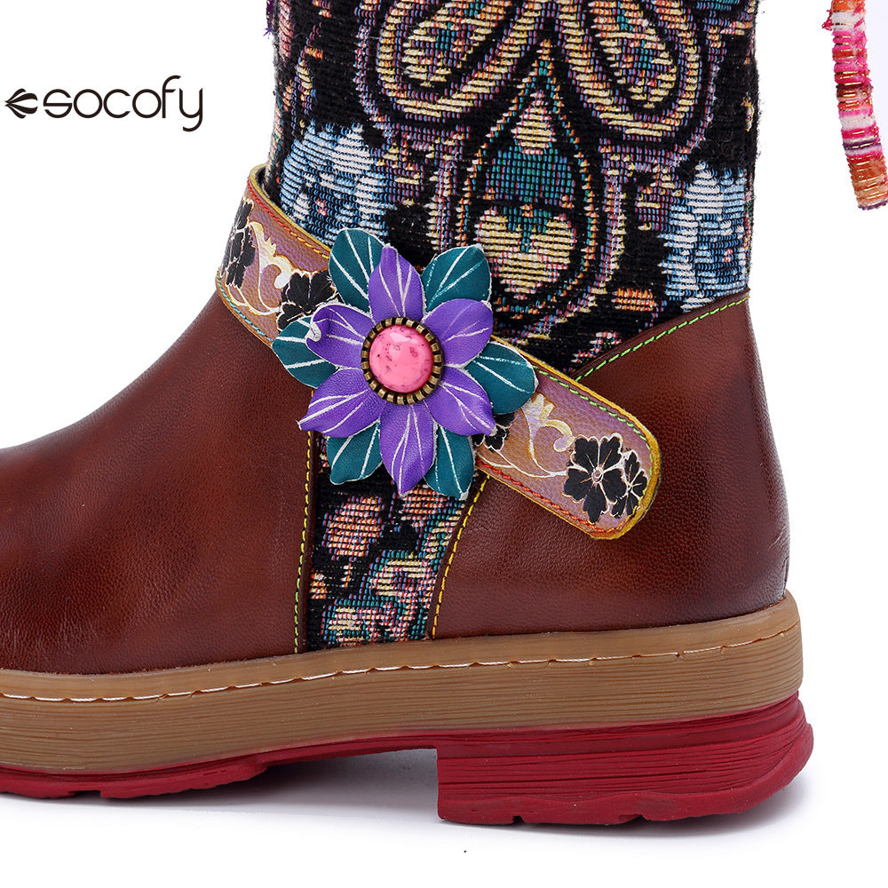 Socofy Vicconfy Vintage Tall Warm Boots