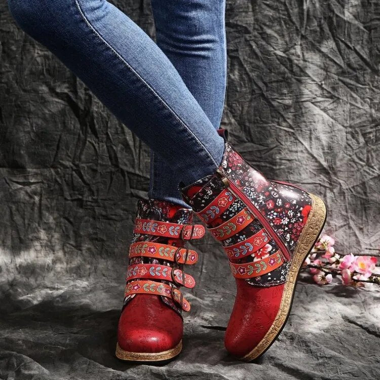 Red Lace Up Studded Boots  Lace ankle boots, Boots, Studded boots